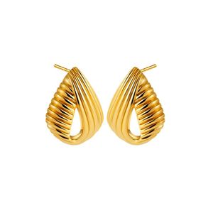 Orecchini a Cerchio Multistrato Placcati Oro alla Moda, Orecchini a Perno in Acciaio Inossidabile per Donna, Stile Trendy - Product Image 5