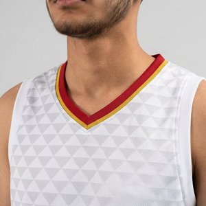 Ensemble de maillots de basket-ball blancs pour hommes, sans manches, impression sublimée, nom de l'équipe 00, polyester respirant, coupe athlétique - Product Image 3