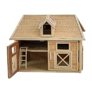 Maison de poupée en rotin faite à la main, animaux de ferme, jouet pour bébés garçons et filles, idéal pour jouer à la ferme, vente en gros pour tout-petits - Nouveauté très prisée - Product Image 1