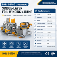 Machine d'enroulement de feuille monocouche à isolation double couche CNC DHR-4-1400 35KW avec contrôle PLC pour bobines de transformateur TIG en cuivre et aluminium
