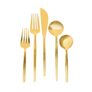 Ensemble de couverts en or champagne, couverts en acier inoxydable de luxe pour usage hôtelier, ensemble de couverts en or, couverts en acier inoxydable poli miroir - Product Image 1