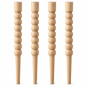 Solid Wood Table Leg Solid Wood Turned Table Legs Round Scandinavian Style 35.5 Inch Unfinished Furniture Leg - Product Image 1