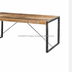 Table basse en bois de manguier de style industriel pour la cuisine, la salle à manger et le salon, meubles de maison durables - Product Image 1