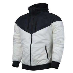 Manufacturer Wholesale Custom Lightweight Nylon Polyester Sports <b>Men</b> Hooded Contrast Color Block Windbreaker <b>Jackets</b> - Product Image 3
