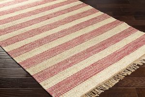 Tapis rayé fait main en jute et chanvre 100% naturel – Tapis bohème tissé à la main respectueux de l'environnement pour le salon - Product Image 2
