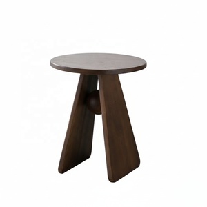 Table d'appoint contemporaine en bois massif avec design boule pour salon salle à manger villa restaurant décoration intérieure villa - Product Image 3