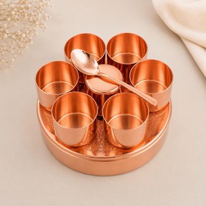 Pure Copper Vintage Design Handmade Dishwasher Safe Lid <b>Kitchen</b> Storage <b>Caddy</b> for Tea Coffee Sugar Spice Dry Fruit Pantry Use - Product Image 6