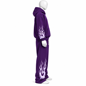 AMSEC INDUSTRY Sweat-shirt et pantalon de survêtement surdimensionnés personnalisés avec logo imprimé, streetwear, tissu 100% coton, en vente - Product Image 6
