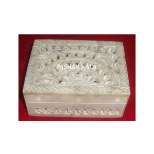 Cajas de Joyería de Mármol Blanco Puro Hechas a Mano, con Diseño Tallado en Piedra de Jabón Natural y Madreperla, Ideales para Revender - Product Image 2