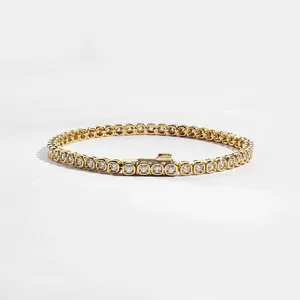 Pulsera Vintage de Diseño para Mujer con Diamante Natural de Corte Brillante Redondo de 1.75 Quilates en Oro Amarillo de 14K con Certificado IGI - Product Image 2