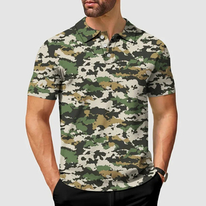 Chemise de golf personnalisée OEM à motif camouflage, coupe classique, tissu jersey en coton, manches courtes pour hommes, nouvelle tendance de la mode - Product Image 5