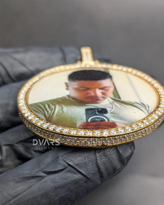 Memorial <b>Photo</b> <b>Frame</b> Iced Moissanite 925 Sterling Silver Gold Plated <b>Big</b> Custom <b>Photos</b> Hip Hop Luxury Certified Claw Pendant - Product Image 3