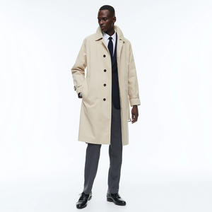 เสื้อโค้ทกันหนาวผู้ชายคุณภาพสูง ทำจากผ้าขนสัตว์ ทรงยาว หนา ระบายอากาศได้ดี เป็นมิตรกับสิ่งแวดล้อม ไม่หด ไม่ยับ สวมใส่สบาย ติดกระดุม สีขาว - Product Image 4