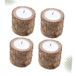 Wooden <b>Candle</b> <b>Holder</b> - Natural Wooden Stump Candlestick for Home Decor & Events - Product Image 2