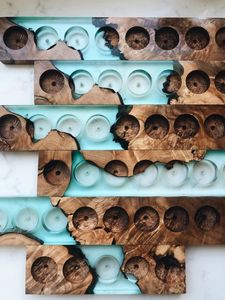 Blue Resin <b>Candle</b> Holders 3 Tealight <b>Candle</b> Holder Resin and <b>Floating</b> Wood Votive <b>Candle</b> Holder Decorative Craftera Exports - Product Image 6