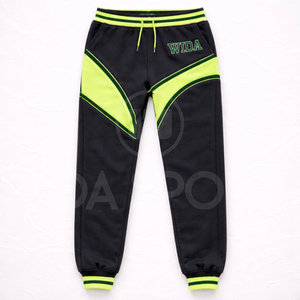 Conjunto Deportivo Personalizado al por Mayor, Unisex, 100% Algodón Ecológico, Sudadera con Capucha y Pantalones Deportivos, Negro Verde Neón, para Gimnasio y Fitness - Product Image 6