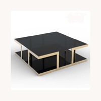 Table basse élégante et moderne en métal et verre, faite à la main, couleur et taille personnalisées, mobilier de salon de luxe, DESIGN UNIQUE