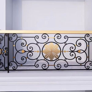 Rampe de balcon moderne de luxe en fer forgé sur mesure, garde-corps décoratif en métal pour villa, terrasse, balcon, escalier - Product Image 1
