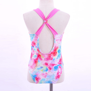 Women's Tie Dye One-Piece Swimsuit Sleeveless O-Neck <b>Rhinestone</b> Decorated Sporty Swimwear Spring Summer Spandex Polyester - Product Image 2