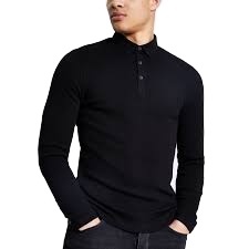 Polo exclusivo de manga larga, camisa de Color sólido, diseño informal, logotipo personalizado, precio prémium barato, venta al por mayor, calidad de exportación OEM - Product Image 2