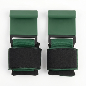 Crochets de musculation robustes réglables antidérapants en néoprène rembourré, sangles de préhension en acier rouge et noir, support de poignet pour haltérophilie - Product Image 2