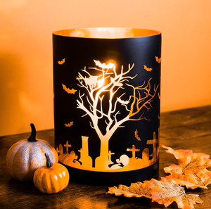 Bougeoir en métal noir avec design en forme de nœud pour décoration d'Halloween - Product Image 5