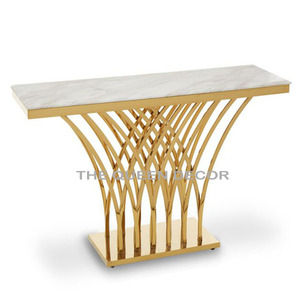 Superior Quality Large Size Gold Color <b>Black</b> Marble <b>Side</b> <b>Table</b> Rectangle Design with Metal Material Top Selling for Living Room - Product Image 6