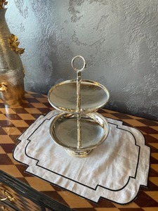 Support à gâteau à deux niveaux en acier inoxydable, fait main, plateau de présentation de desserts multi-couches pour boulangerie, café, hôtel, restaurant - Product Image 5