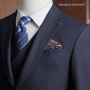 Costume de mariage sur mesure bleu marine Infinite Love 3 pièces - Smoking de luxe pour homme |   Fabriqué au Vietnam - Product Image 2