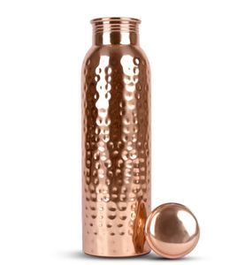 Botella de agua de cobre con acabado liso, artículos de bebida premium para la salud, ayurvédicos, ecológicos, reutilizables, a prueba de fugas, para gimnasio, oficina, viajes. - Product Image 1