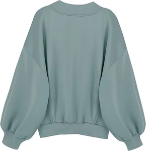 High Quality Knitted Polyester/Cotton <b>Blend</b> Solid Eco-Friendly Regular Fit Acid Wash Embroidered Heavyweight Sweatshirt - Product Image 2