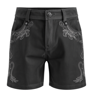 Pantalones Cortos Bávaros Gris Carbón para Hombre Sin Marca, Lujosos, Alpinos, Bordados, Tradicionales para el Oktoberfest - Product Image 3