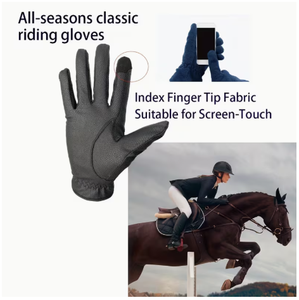 Men s Genuine Leather Grip Riding Gloves Solid Color Regular Fit Anti-Slip <b>Equestrian</b> Accessories Size S M L High Quality - Product Image 4