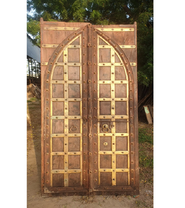 Panneau de porte en bois sculpté à la main, style double porte, élément décoratif d'ameublement d'intérieur, unité de mobilier d'appoint - Product Image 2