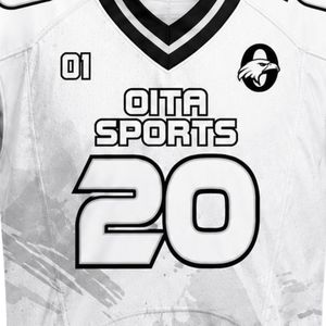 Maillot de football américain blanc et noir, personnalisé, haut de gamme, léger, respirant, vêtements de sport athlétiques - Product Image 4