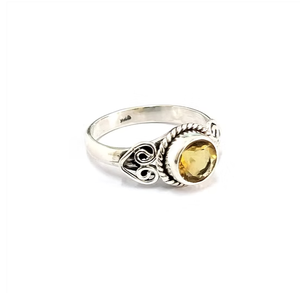Artisan Handmade Round Cut Citrine Ring 925 <b>Solid</b> <b>Silver</b> Filigree Statement Ring November Birthstone Jewelry - Product Image 3
