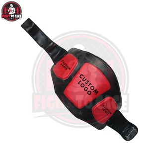 Protector de Vientre de Cuero Rojo y Negro para Boxeo, Duradero, Absorbente de Impactos, Ligero, Soporte para Cintura y Muñecas - Product Image 5
