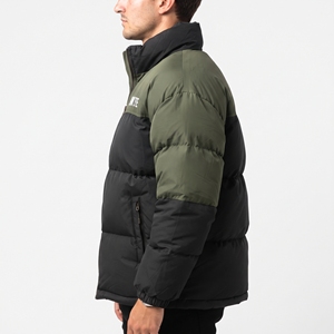Veste matelassée d'hiver pour homme, coupe-vent en polyester, col montant, blocs de couleur, coupe régulière, décontractée, pour l'extérieur - Product Image 3