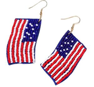 Snowman Beaded Winters Christmas Stockings Handmade Embroidery Dangle <b>Earring</b> Stylish Beautiful & Fancy Trendy From India - Product Image 2