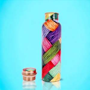 ขวดน้ำทองแดงสมัยใหม่สำหรับดื่ม ขวดน้ำทองแดงบริสุทธิ์เคลือบเงา ขวดน้ำทองแดงพร้อมฝาปิด - Product Image 3