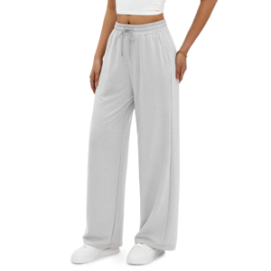 Pantalones Deportivos para Mujer con Logotipo Personalizado OEM, Pantalones Rectos de Color Sólido, Talla Grande, Pierna Ancha, Corte Holgado - Product Image 3