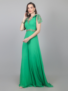 Luxury Fashion Wear Premium Style Collection Women’s GGT party wear Jumpsuit with <b>Beads</b> and <b>Thread</b> work - Product Image 3