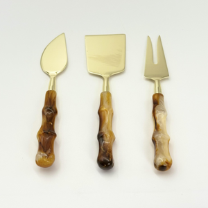 The Handmade Collection Stainless Steel & Resin <b>Cheese</b> <b>Knife</b> <b>Set</b> with Durable Handles Dishwasher Safe - Product Image 5