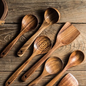 HOT SELLING wooden spoon <b>set</b> for kitchen cooking stirring mixing serving food preparation for home daily use and restaurant Viet - Product Image 3