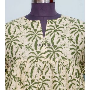 Haut pour femme 100% Coton tricoté à la main, style vintage, imprimé, respirant, écologique, décontracté, pour le bureau, l'été, le printemps et l'hiver, avec manches 3/4 bouffantes - Product Image 3