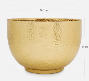 ชามเสิร์ฟอลูมิเนียมขัดเงาสีทองทำด้วยมือทองเหลืองขัดเงาขนาดใหญ่สำหรับตกแต่งบ้านงานหัตถกรรมโลหะ - Product Image 5