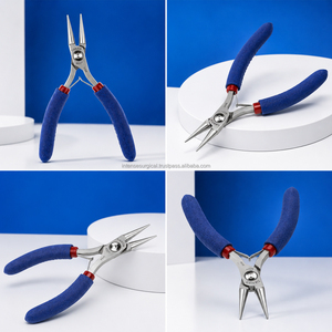 Pince à bec rond TRONEX en acier inoxydable pour la fabrication de bijoux, pointes de précision, poignée bleue A331, fabriquée par INTENSE SURGICAL - Product Image 3