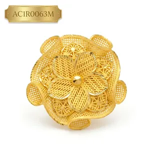 ALANTEEK CREATION Classic Rose <b>Gold</b> <b>24K</b> <b>Gold</b> Plated Women's Wedding Band <b>Ring</b> Flower Shape Brass One Gram Micro Insert All - Product Image 2