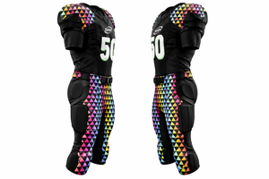 Uniforme de football américain personnalisé pour hommes, maillot noir sublimé avec pantalon rembourré intégré, numéro personnalisé, kit d'équipe de gridiron - Product Image 5