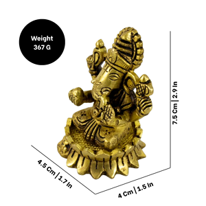 Gold Plated Brass Ganesh Statue Ganesha Figurine Polished <b>Elephant</b> Idol for Home Office Desk <b>Decor</b> - Product Image 2